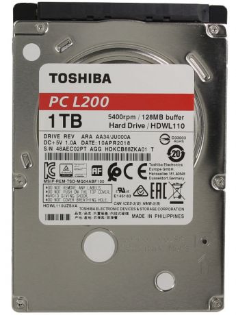 Жесткий диск Toshiba L200 Slim 1Tb HDWL110UZSVA Выгодный набор + серт. 200Р!!!