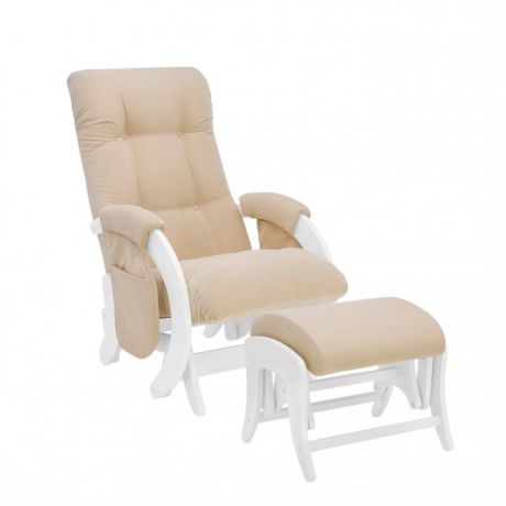 Кресла для мамы Milli с карманами Smile с пуфом Uni Молочный дуб