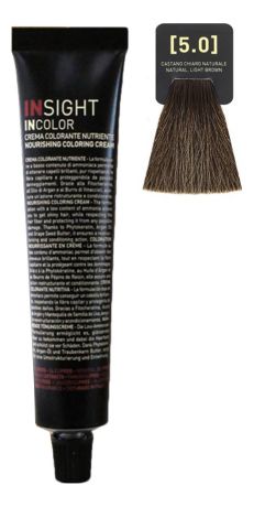 Крем-краска для волос с фитокератином Incolor Crema Colorante 100мл: 5.0 Светло-коричневый натуральный