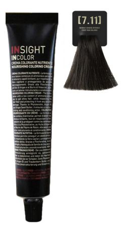 Крем-краска для волос с фитокератином Incolor Crema Colorante 100мл: 7.11 Интенсивно-пепельный блондин