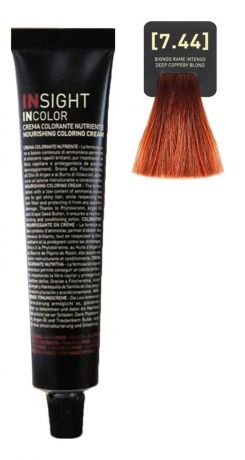 Крем-краска для волос с фитокератином Incolor Crema Colorante 100мл: 7.44 Медный интенсивный блондин