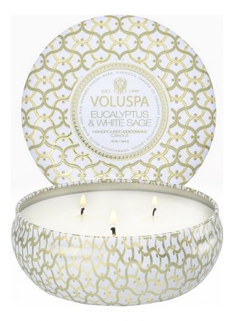 Ароматическая свеча Eucalyptus & White Sage (Эвкалипт и белый шалфей): свеча в подарочной коробке 340г