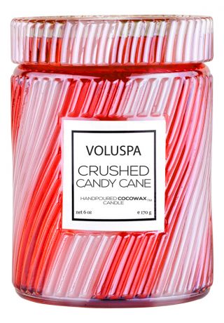 Ароматическая свеча Crushed Candy Cane (Мятные Леденцы): свеча в стеклянном подсвечнике с крышкой 170г
