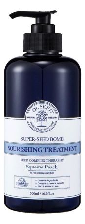 Бессульфатный восстанавливающий бальзам-ополаскиватель для волос с ароматом сочного персика Super Seed Bomb Nourishing Treatment Squeeze Peach: Бальзам 500мл