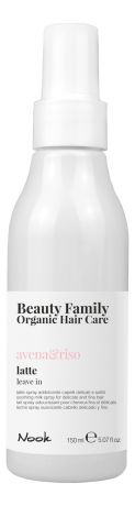 Успокаивающее молочко-спрей распутывающее для тонких и ломких волос Beauty Family Latte Avena & Riso 150мл