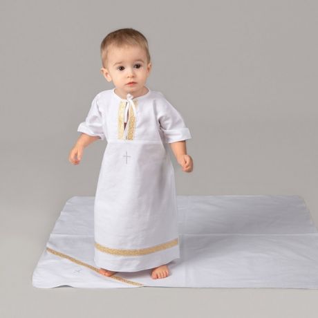 Крестильная одежда Pituso Комплект для крещения мальчика 2 предмета (рубашка, пеленка)