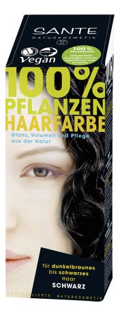 Растительная краска для волос 100% Pflanzen-Haarfarbe 100мл: Schwarz