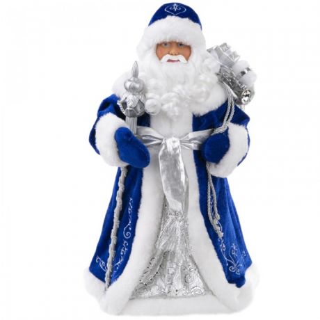 Новогодние украшения Феникс Презент Декоративная кукла Дед Мороз в синем костюме 41 см