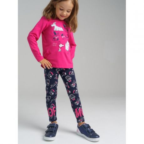 Комплекты детской одежды Playtoday Комплект трикотажный для девочек лонгслив и леггинсы 32122031