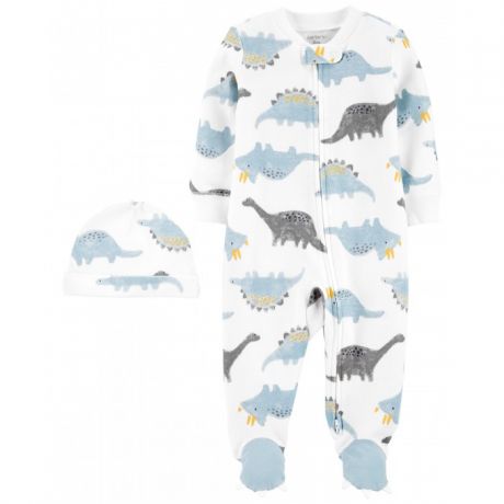 Комплекты детской одежды Carter's Комплект для мальчика комбинезон и шапочка с динозаврами