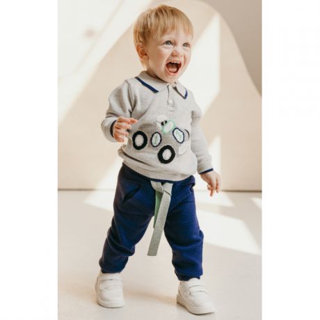 Комплекты детской одежды Leoking Костюм для мальчика кофта с машинкой и штанишки из 100% хлопка 8359