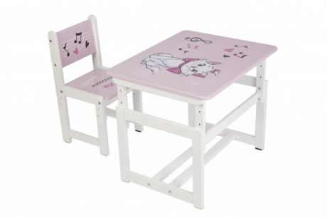 Детские столы и стулья Polini Kids Комплект растущей детской мебели Disney baby 400 SM Кошка Мари
