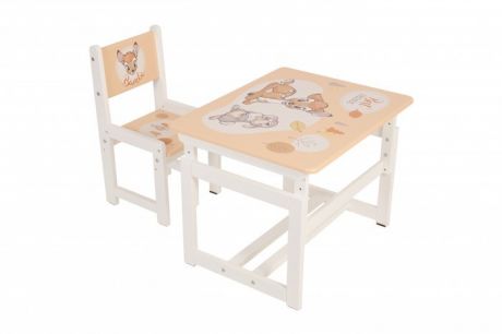 Детские столы и стулья Polini Kids Комплект растущей детской мебели Disney baby 400 SM Бэмби