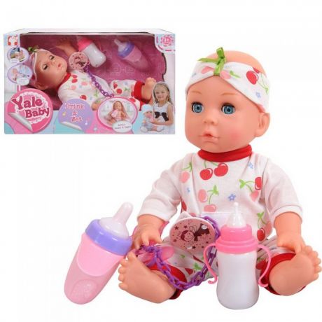 Куклы и одежда для кукол ABtoys Пупс в наборе с аксессуарами со звуковыми эффектами 35 см WJ-B4383