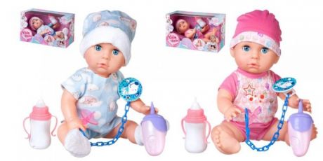 Куклы и одежда для кукол ABtoys Пупс в наборе с аксессуарами со звуковыми эффектами 35 см WJ-B4385