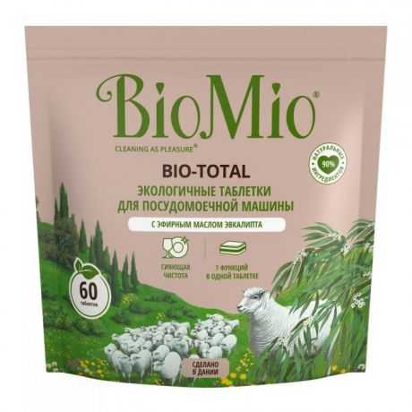 Бытовая химия BioMio Таблетки для посудомоечных машин 7 в 1 с эфирным маслом эвкалипта 60 шт.