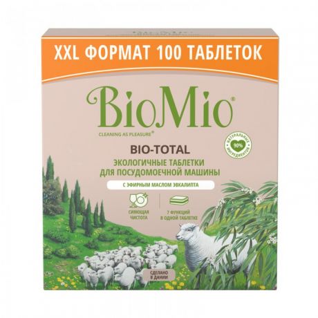 Бытовая химия BioMio Таблетки для посудомоечной машины 7 в 1 с эфирным маслом эвкалипта 100 шт.