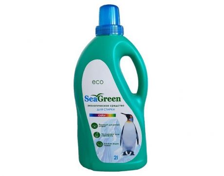 Бытовая химия SeaGreen Жидкое средство для стирки цветных вещей бесфосфатное концентрированное 2 л
