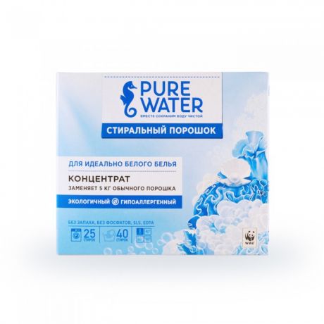 Бытовая химия Pure Water Стиральный порошок для белого белья 800 г
