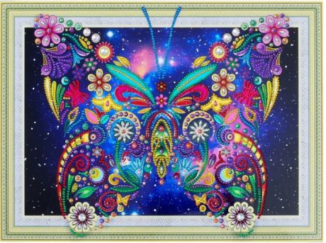 Картины своими руками Color Kit Алмазная картина с фигурными стразами Цветочная бабочка