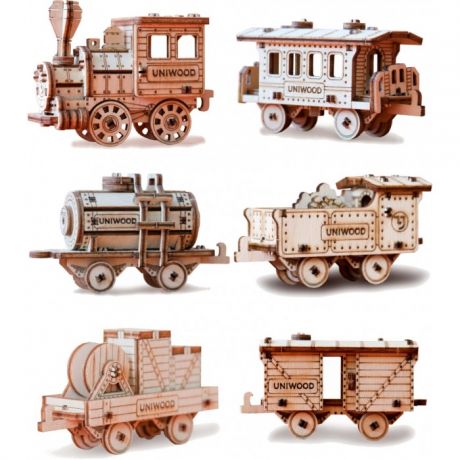 Сборные модели Uniwood Деревянный конструктор Набор Поезд