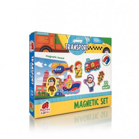 Игры для малышей Roter Kafer Магнитный набор с доской Транспорт