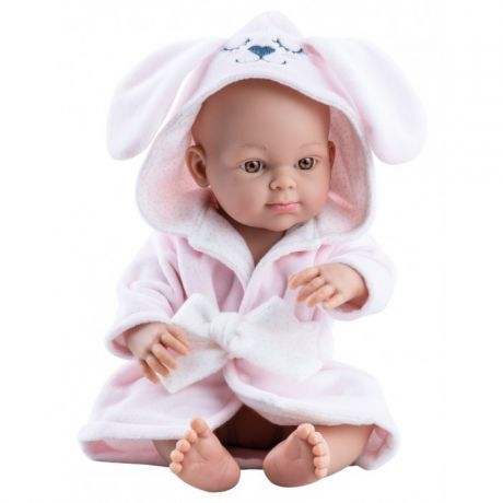 Куклы и одежда для кукол Paola Reina Кукла Бэби девочка в розовом банном халате 32 см