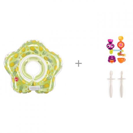 Круги для купания Happy Baby Aquafun Pineapple с игрушками Eureka и зубными щетками Tooth Brushes