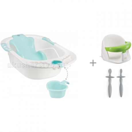 Детские ванночки Happy Baby Ванночка Bath Comfort с сиденьем для ванны Favorite и зубными щетками Tooth Brushes