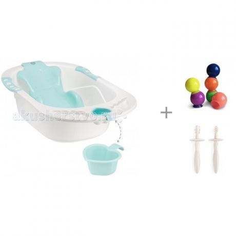 Детские ванночки Happy Baby Ванночка Bath Comfort с игрушками IQ-Bubbles и зубными щетками Tooth Brushes