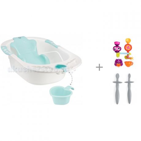 Детские ванночки Happy Baby Ванночка Bath Comfort с игрушками Eureka и зубными щетками Tooth Brushes