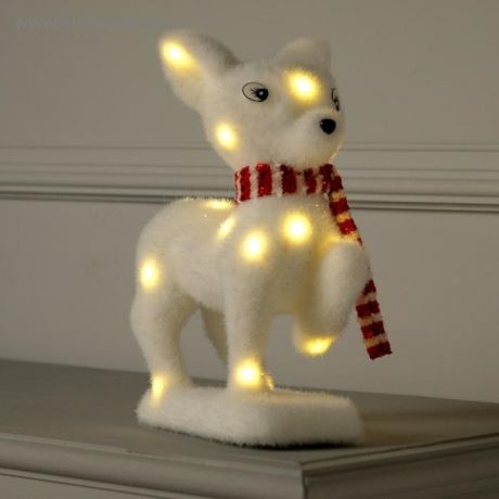 Новогодние украшения Luazon Lighting Фигура световая Олененок в красном шарфе 26 см