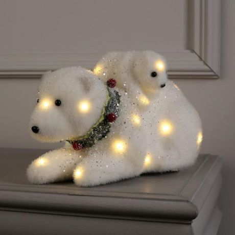 Новогодние украшения Luazon Lighting Фигура световая Медведь и медвежонок 26 см
