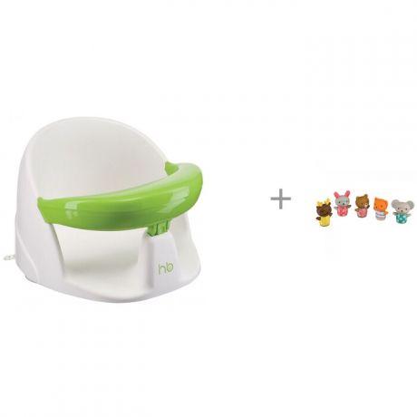 Горки и сиденья для ванн Happy Baby Сиденье для ванны Favorite со съемным бампером и Набор ПВХ-игрушек Little Friend