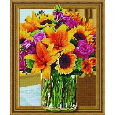 Картины своими руками Paintboy Алмазная картина на подрамнике Букет с лилиями 50х40 см