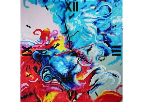 Картины своими руками Color Kit Алмазная мозаика часы Две стихии 30х30 см