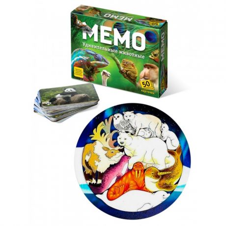 Настольные игры Тебе-Игрушка Игровой набор Мемо Удивительные животные + Зоопазл Северный полюс