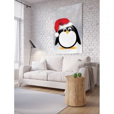 Декорирование JoyArty Вертикальное фотопанно на стену Пингвин в шапке 200x150 см