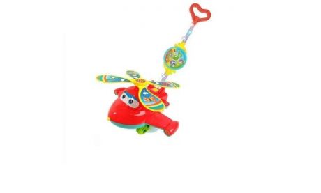 Каталки-игрушки Рыжий кот на палочке Самолет