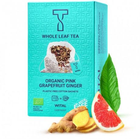 Чай Wital Чай органический фруктовый Розовый Грейпфруктовый Имбирь 17 пакетиков
