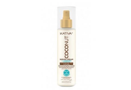 Косметика для мамы Kativa Coconut Восстанавливающая крем-сыворотка с органическим кокосовым маслом для поврежденных волос 200 мл