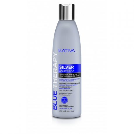 Косметика для мамы Kativa Blue Therapy Шампунь нейтрализатор желтизны для осветленных и мелированных волос 250 мл