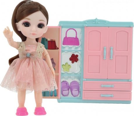 Куклы и одежда для кукол Funky Toys Игровой набор гардеробная и Кукла Малышка Лили 16 см