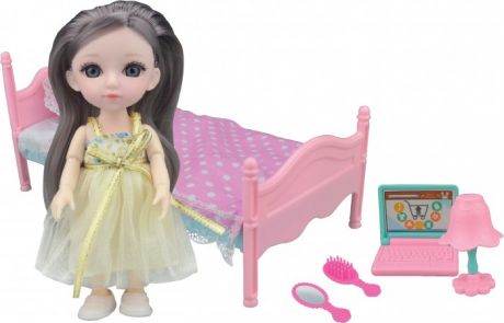 Куклы и одежда для кукол Funky Toys Игровой набор спальня и Кукла Малышка Лили 16 см