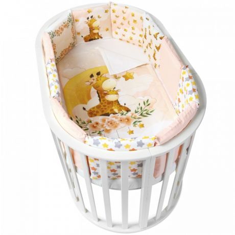 Бортики в кроватку Loombee для новорожденных комплект с постельным бельем SK-8132