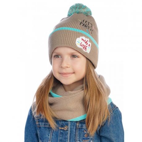 Шапки, варежки и шарфы Fishka Комплект (шапка, снуд) для девочки DK3-6051
