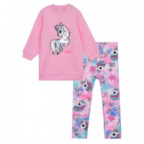 Комплекты детской одежды Playtoday Комплект трикотажный для девочек свитшот и леггинсы 32123050