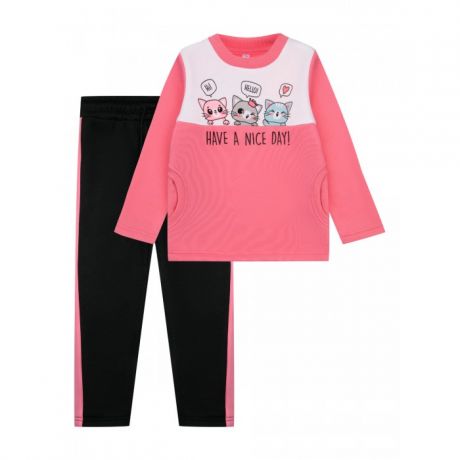 Комплекты детской одежды Playtoday Комплект трикотажный для девочек лонгслив и леггинсы 32122243