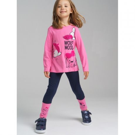 Комплекты детской одежды Playtoday Комплект трикотажный для девочек лонгслив и леггинсы 32122030