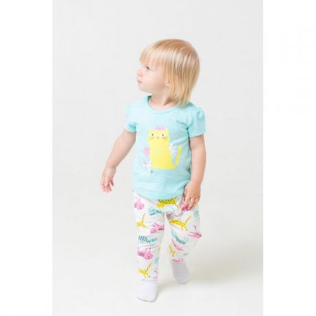 Комплекты детской одежды Crockid Комплект для девочки (футболка и брюки) Котята К 2759